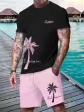 Ensemble hawaïen 2 tendance européen et américain pour la plage, doux et confortable 2025