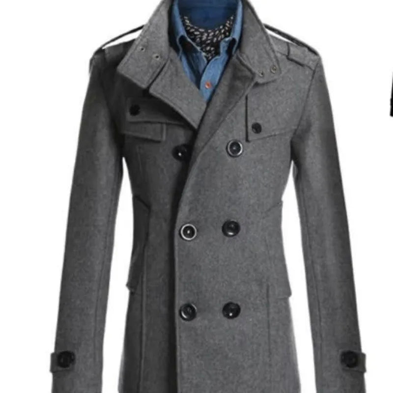Nouveau manteau en laine, coupe ajustée, trench-coat en laine mi-long et long