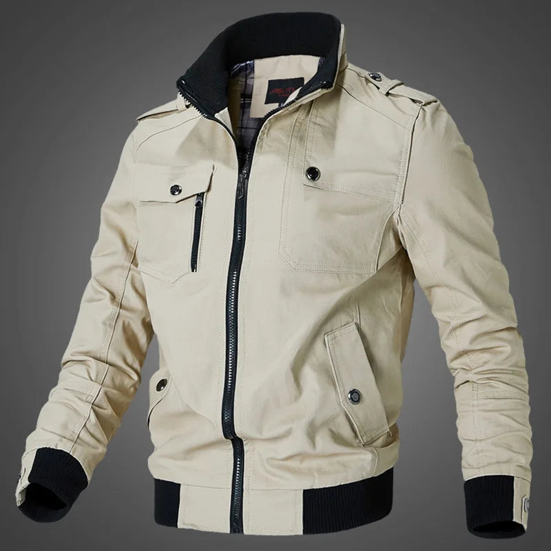 Veste décontractée pour homme, nouvelle collection printemps-automne 2025, style militaire, pour sports de plein air et moto