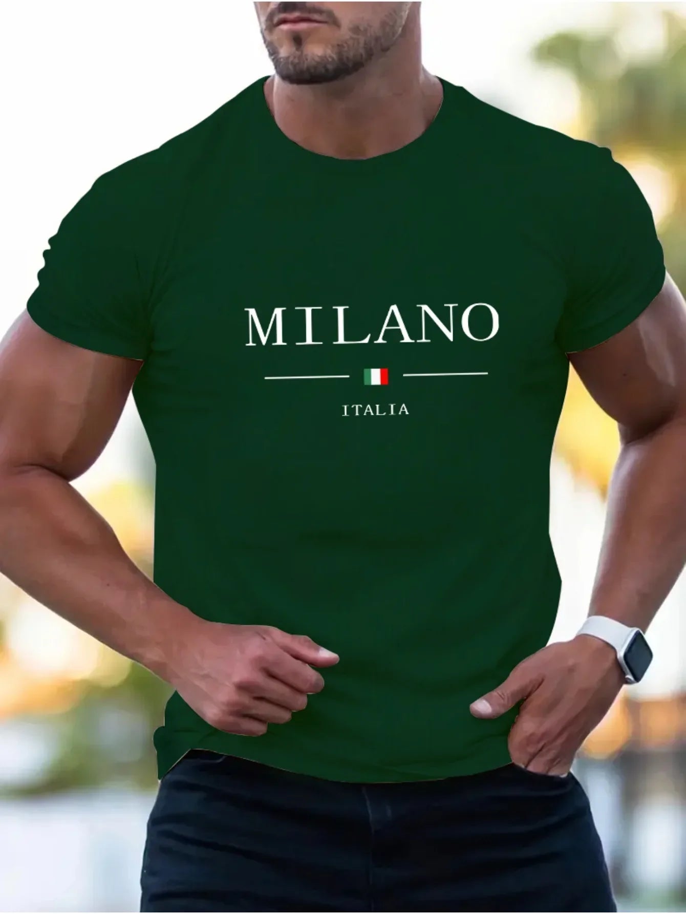 Été nouveaux hommes 100% coton haute qualité Milano imprimer confortable col rond manches courtes T-shirt haut sport décontracté ample