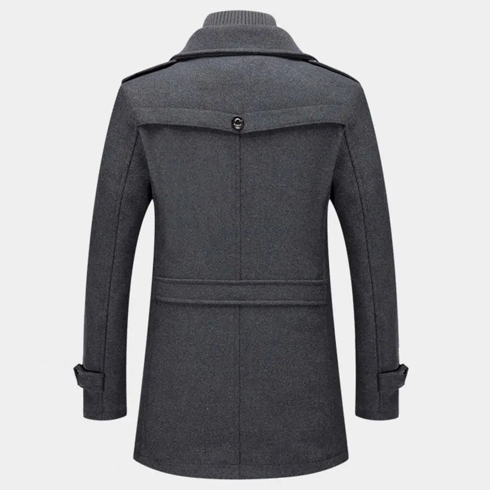 Nouveau Manteau Décontracté Automne Hiver Faux Deux Pièces Fermeture Éclair et Boutons