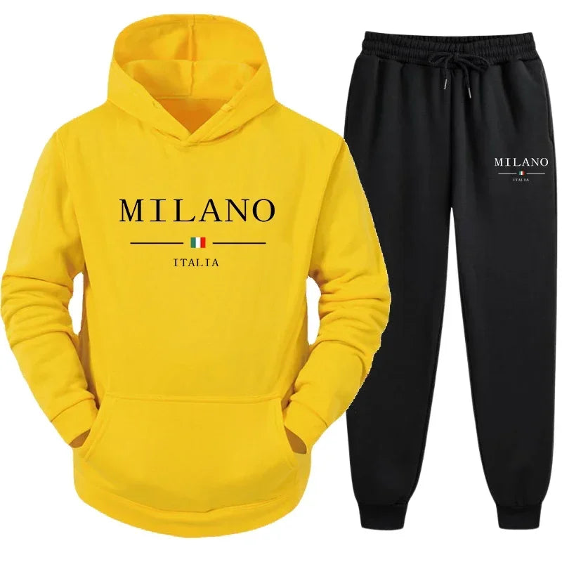 Ensemble 2025 MILANO de haute qualité de jogging et de sports de plein air à la mode et confortables, pantalons de sport, sweat-shirt