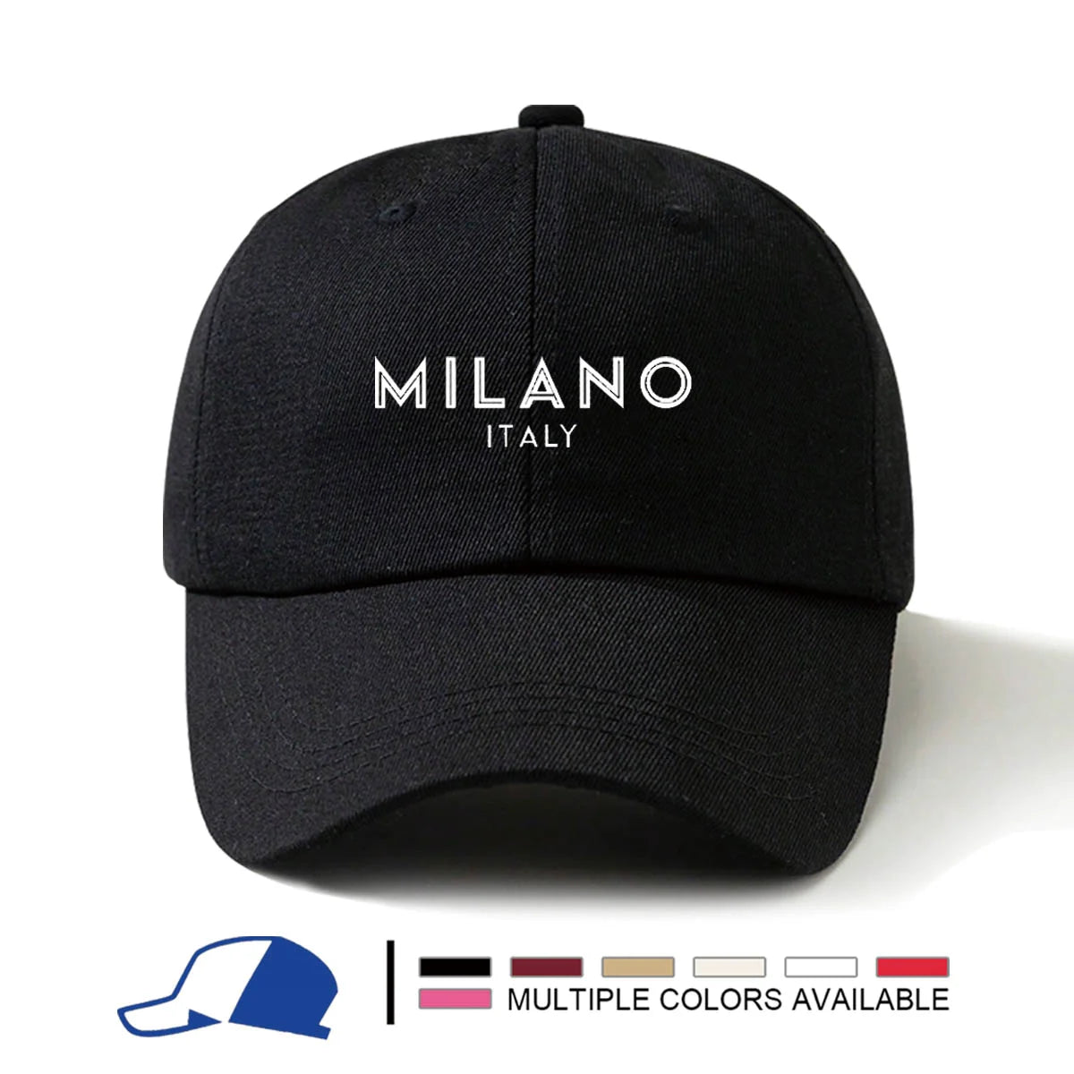 Casquette de baseball avec motif imprimé Milano Italy, à la mode, simple, décontractée, polyvalente et tendance