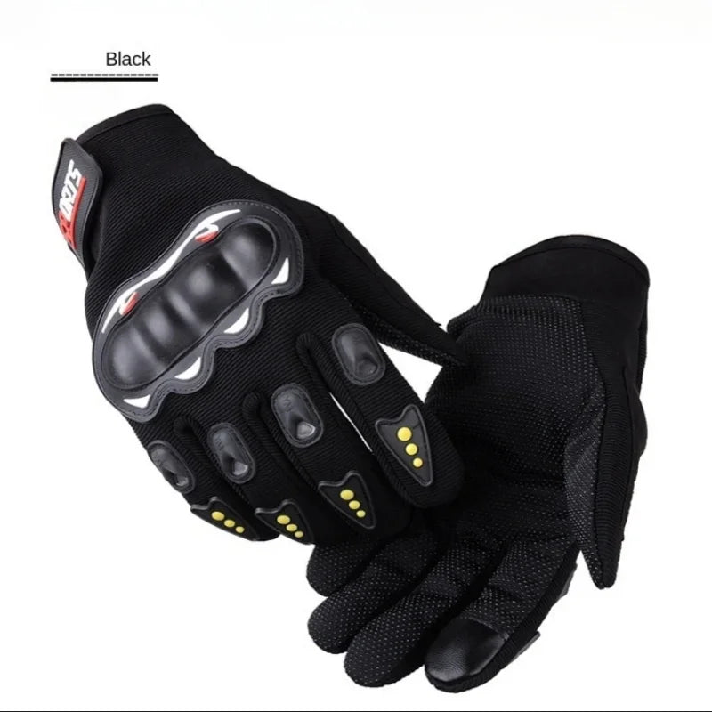 Gants de moto, protection intégrale des doigts, pour sports de plein air, respirants, pour course, cyclisme, équitation, fitness