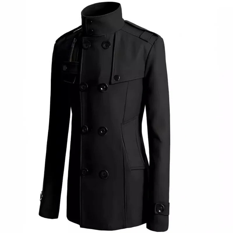Nouveau manteau en laine, coupe ajustée, trench-coat en laine mi-long et long