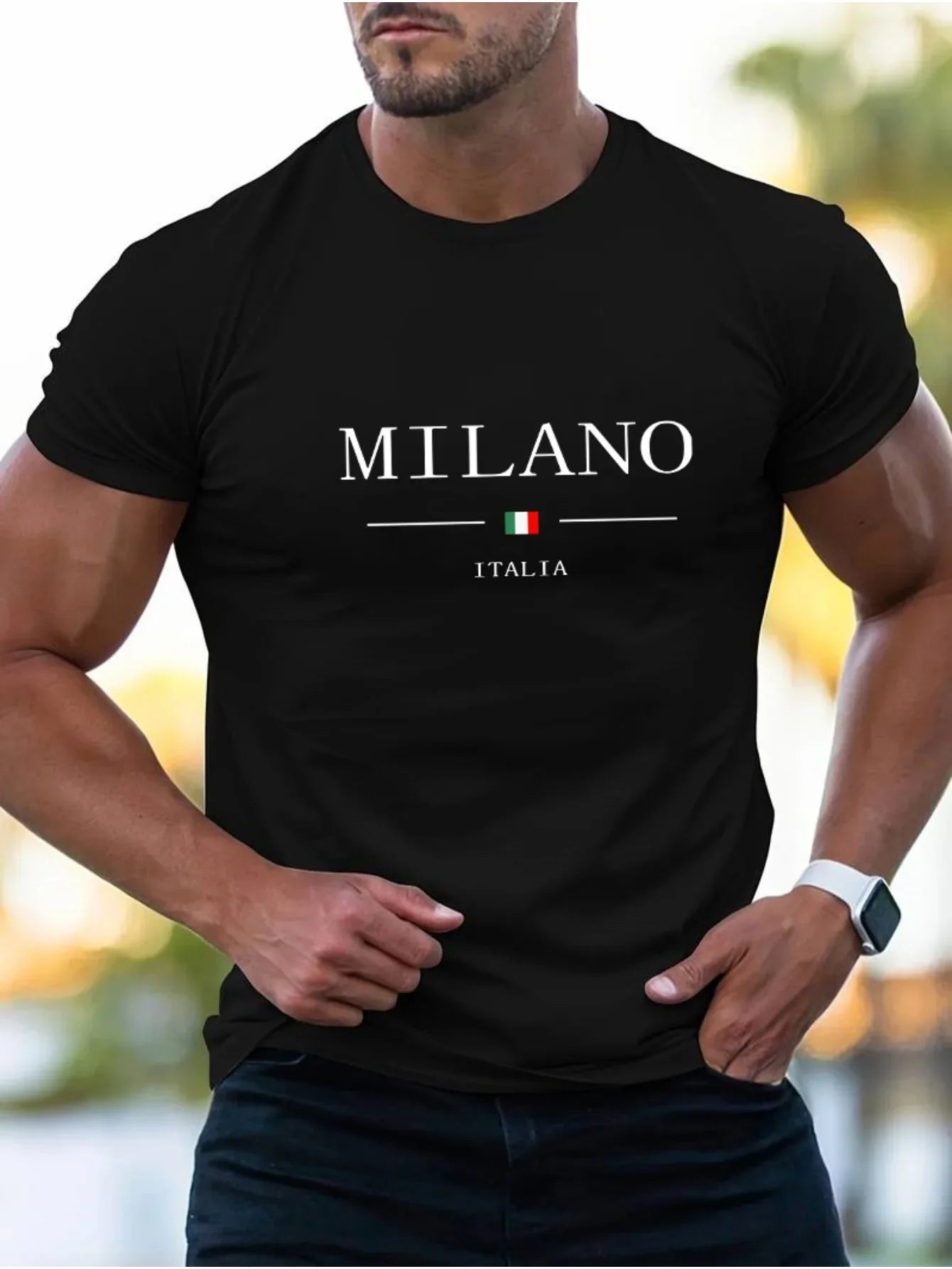 Été nouveaux hommes 100% coton haute qualité Milano imprimer confortable col rond manches courtes T-shirt haut sport décontracté ample