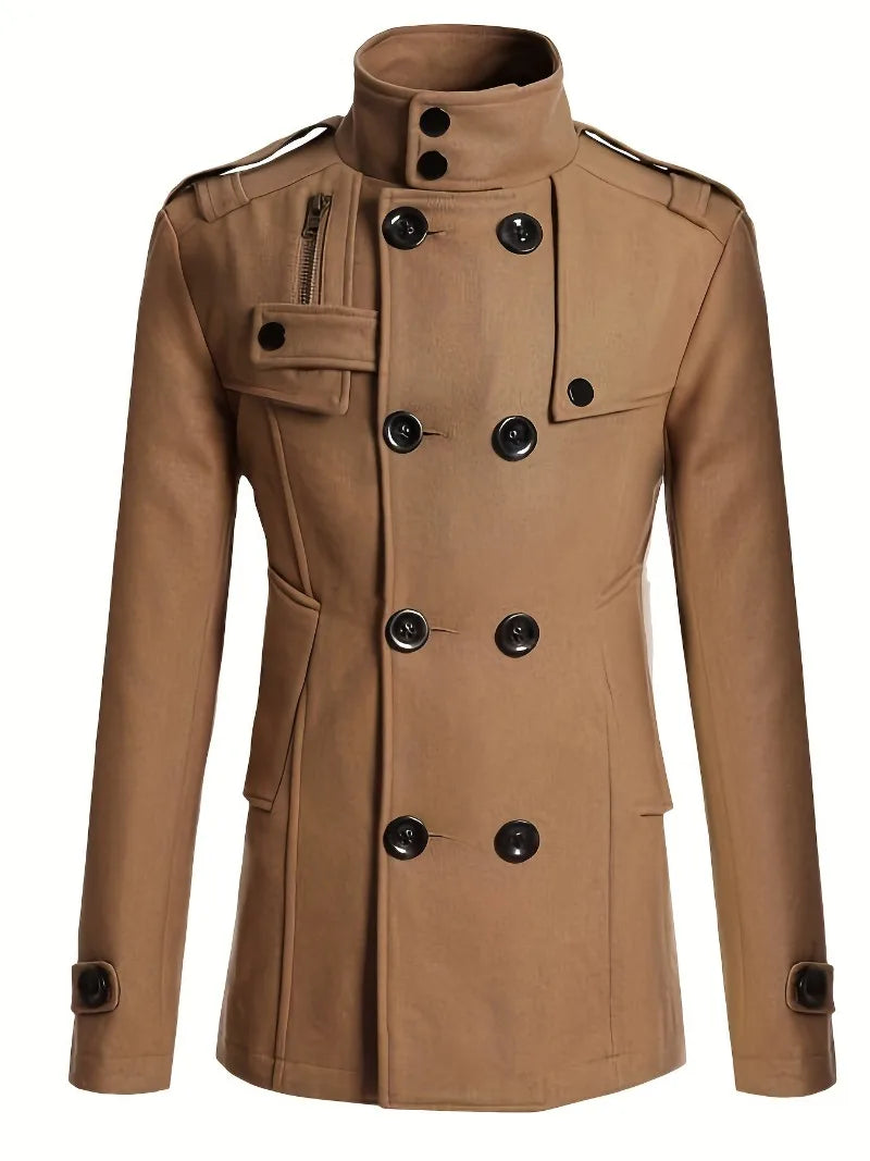 Nouveau manteau en laine, coupe ajustée, trench-coat en laine mi-long et long