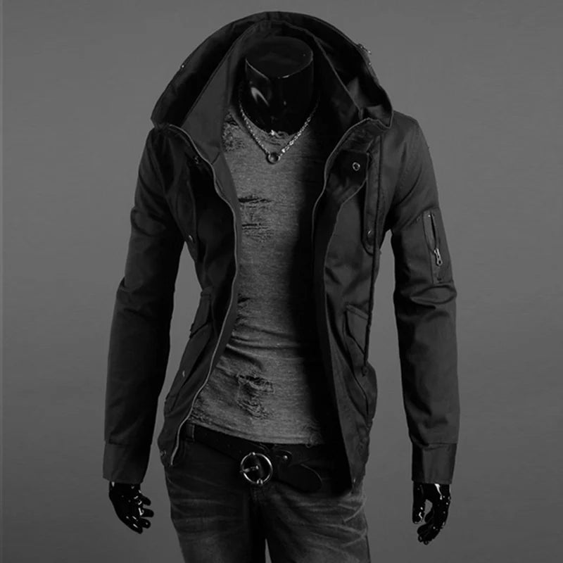 Veste à capuche décontractée pour homme, coupe-vent, chapeau dissimulable