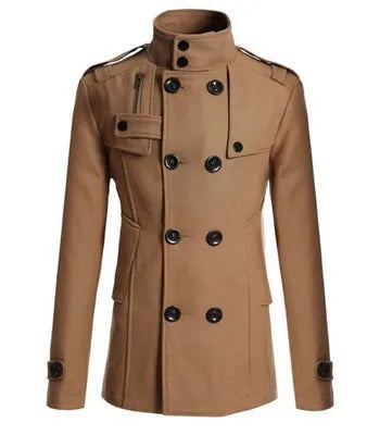Nouveau manteau en laine, coupe ajustée, trench-coat en laine mi-long et long