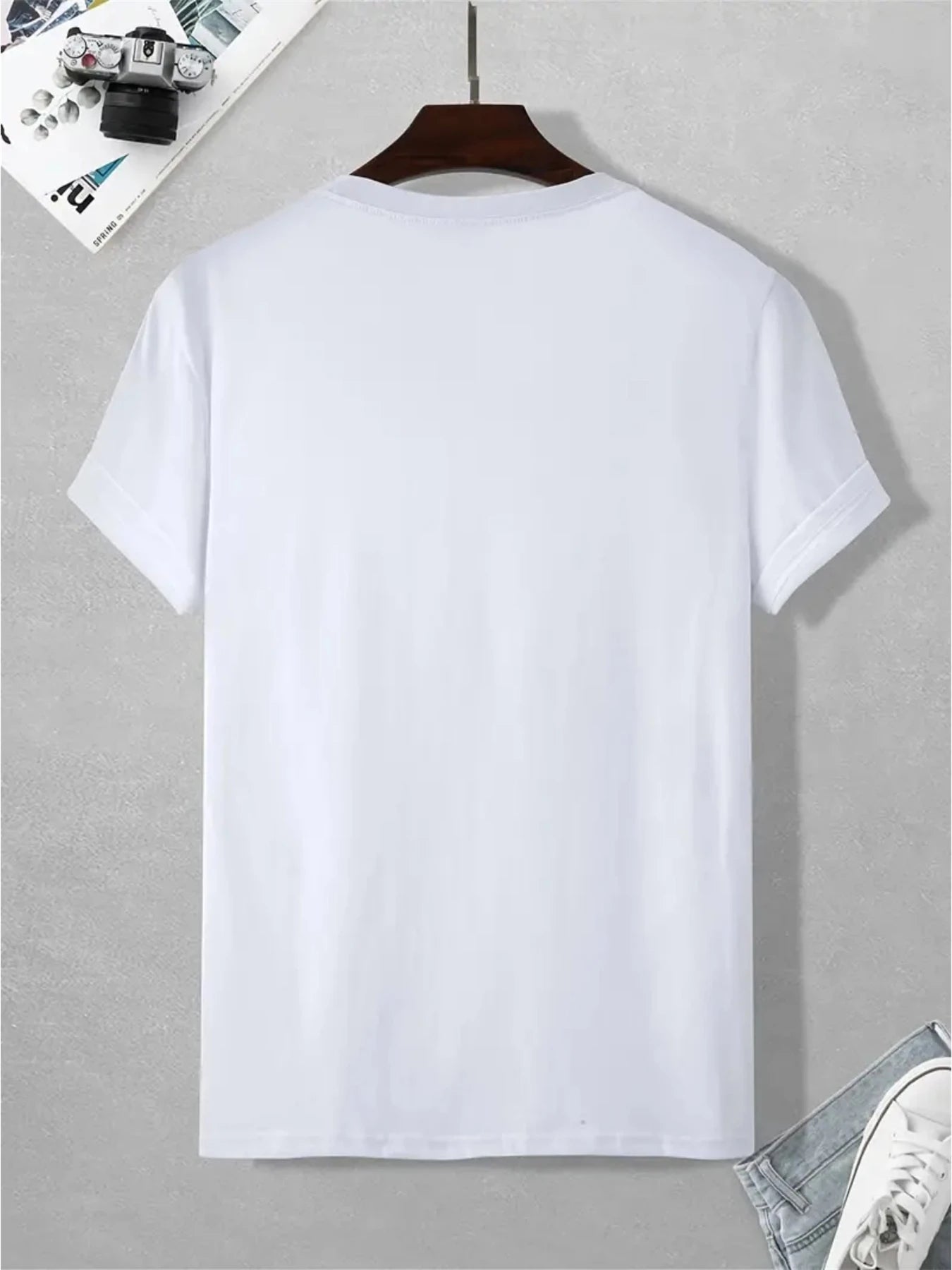Italy MILANO 100% pur coton, décontracté, coupe ample, grande taille, imprimé, confortable, col rond, T-shirt manches courtes