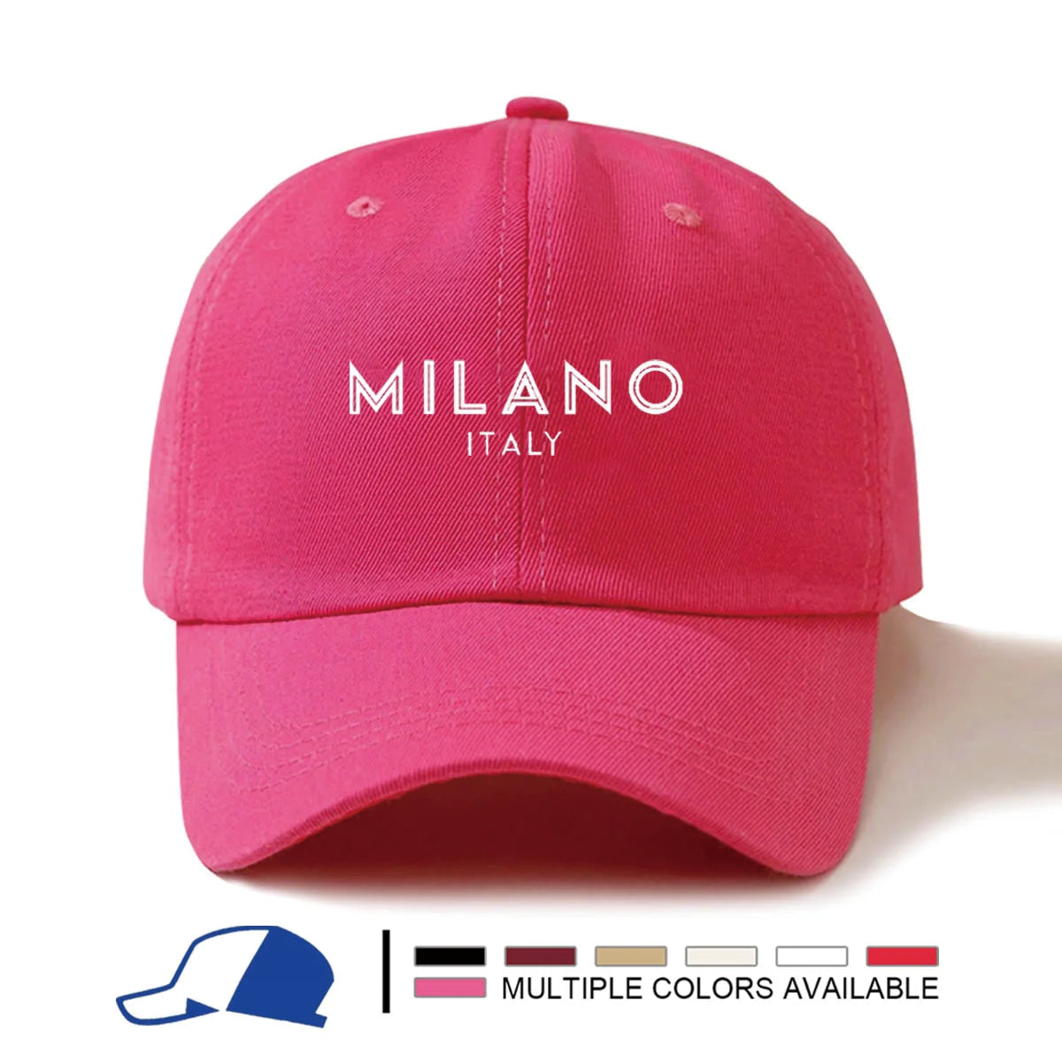 Casquette de baseball avec motif imprimé Milano Italy, à la mode, simple, décontractée, polyvalente et tendance