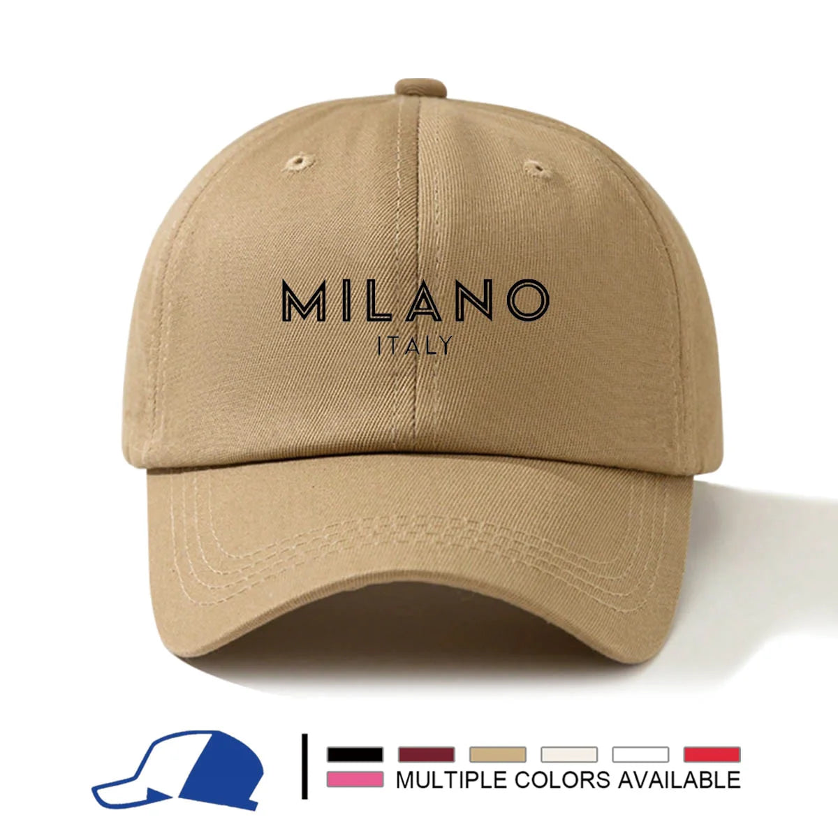 Casquette de baseball avec motif imprimé Milano Italy, à la mode, simple, décontractée, polyvalente et tendance