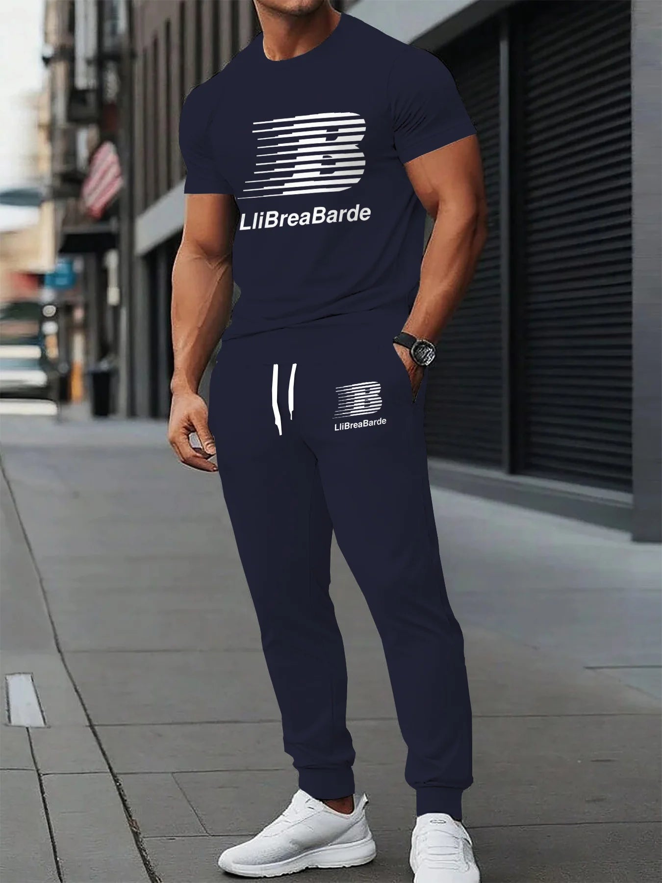 Ensemble de sport de rue léger, confortable, doux, décontracté et à la mode pour hommes, imprimé de lettres 3D, respirant, été 2025