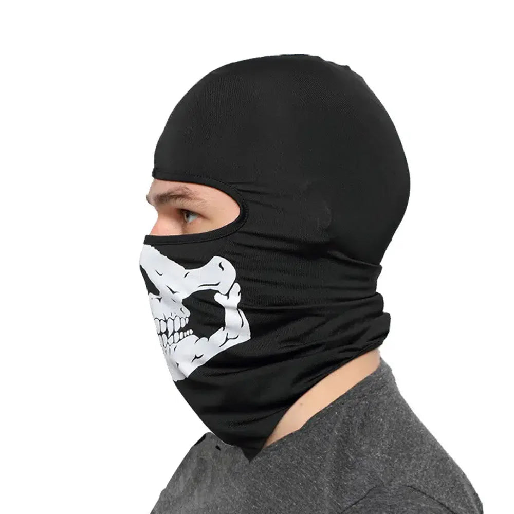 Cagoule imprimé tête de mort, masque intégral de vélo, moto d'extérieur, ski