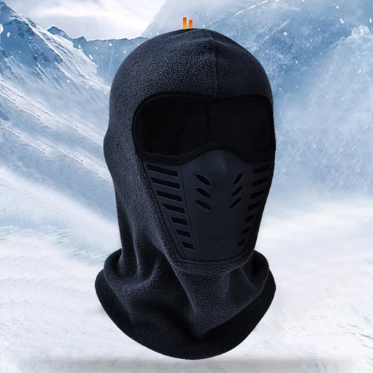 Cagoule de ski d'hiver en polaire épaisse, écharpe, protection du visage, chapeau chaud et coupe-vent
