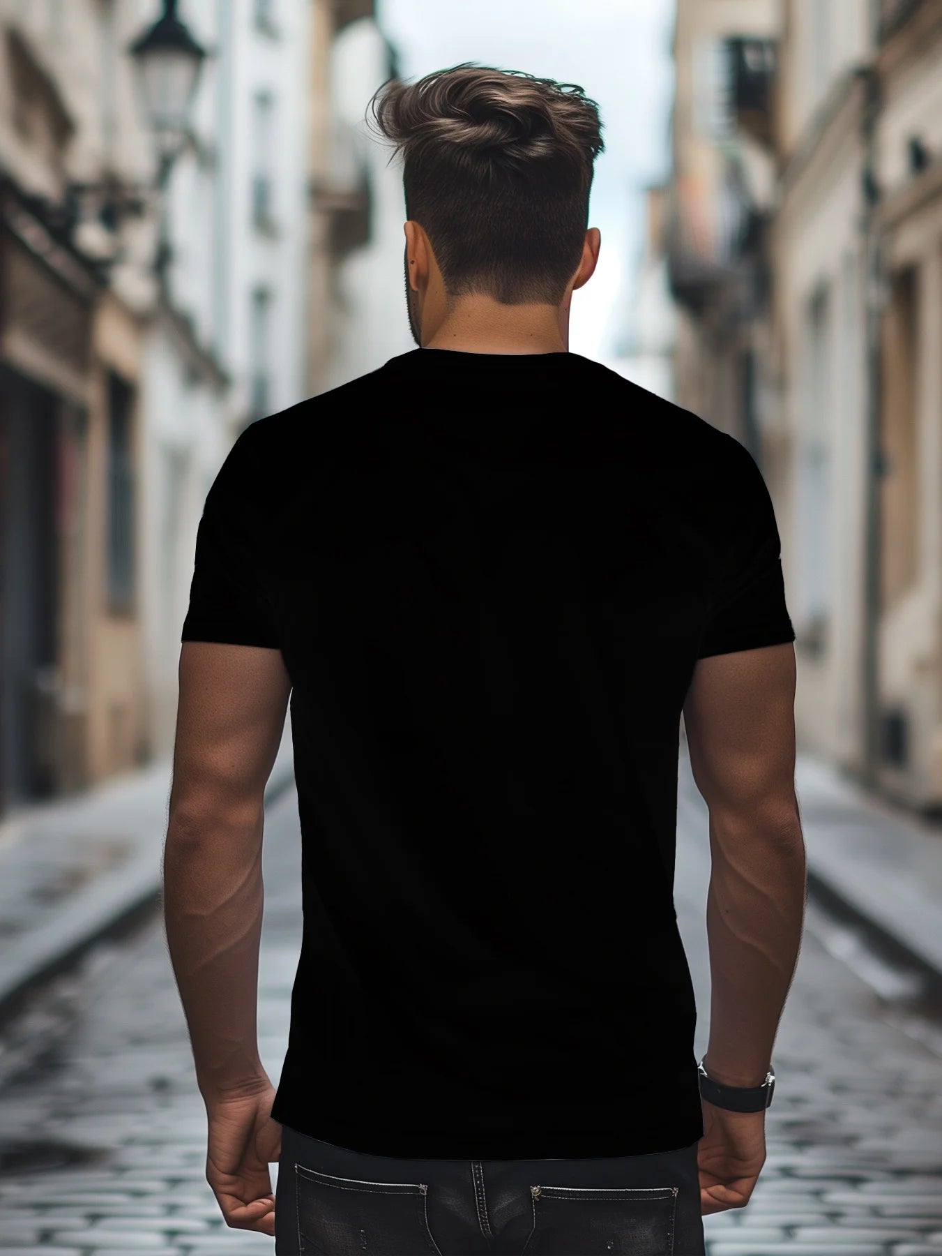 T-shirt Milano Italia pour homme, t-shirt décontracté à col rond en polyester, coupe régulière, manches courtes, tissu léger.