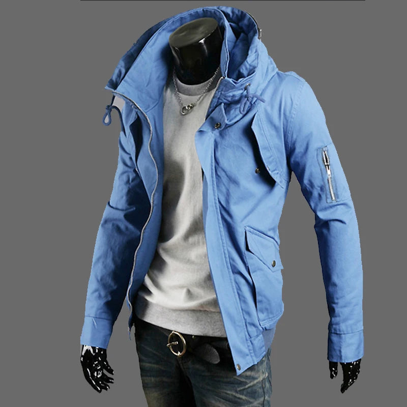 Veste à capuche décontractée pour homme, coupe-vent, chapeau dissimulable