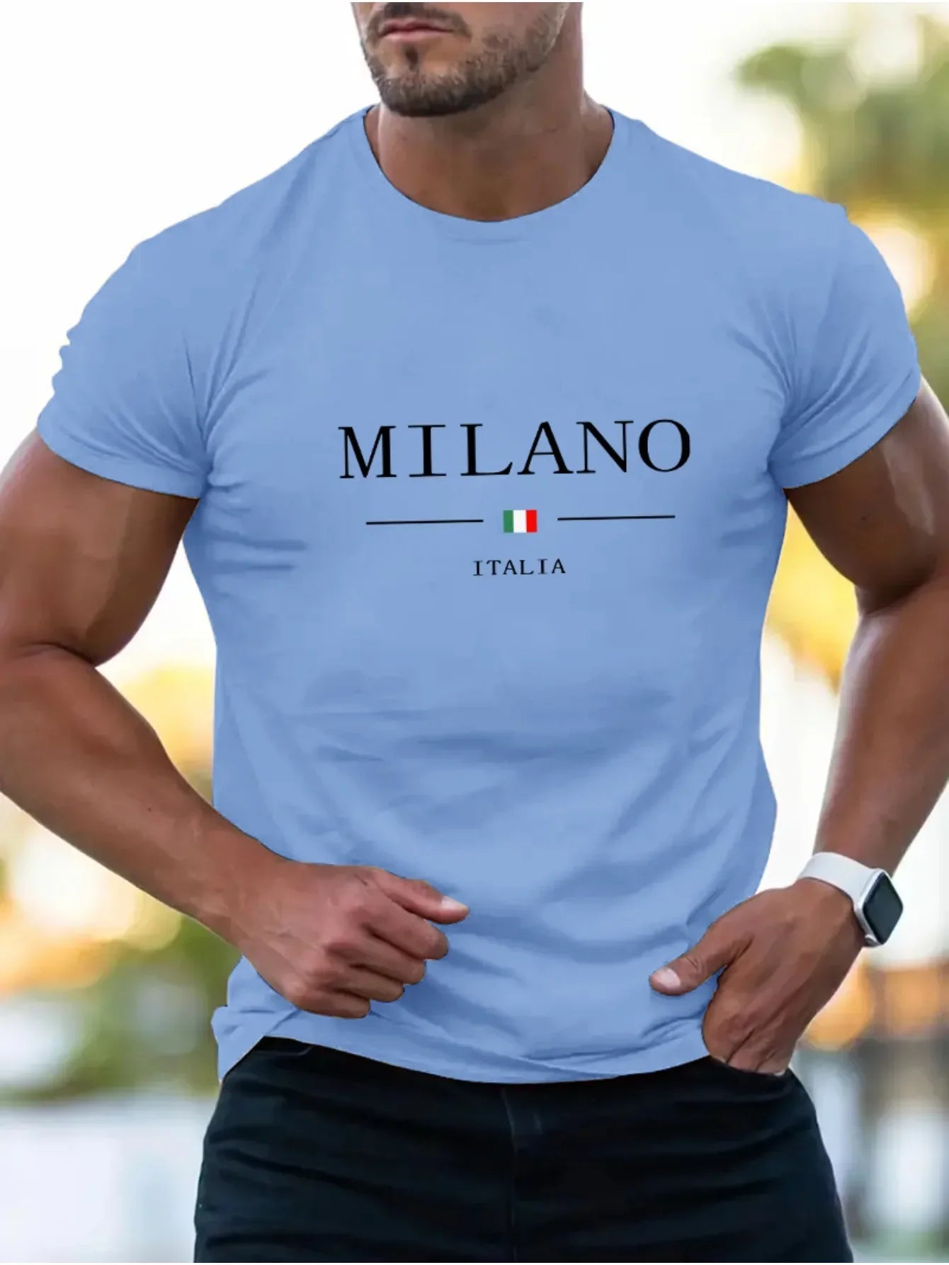 Été nouveaux hommes 100% coton haute qualité Milano imprimer confortable col rond manches courtes T-shirt haut sport décontracté ample