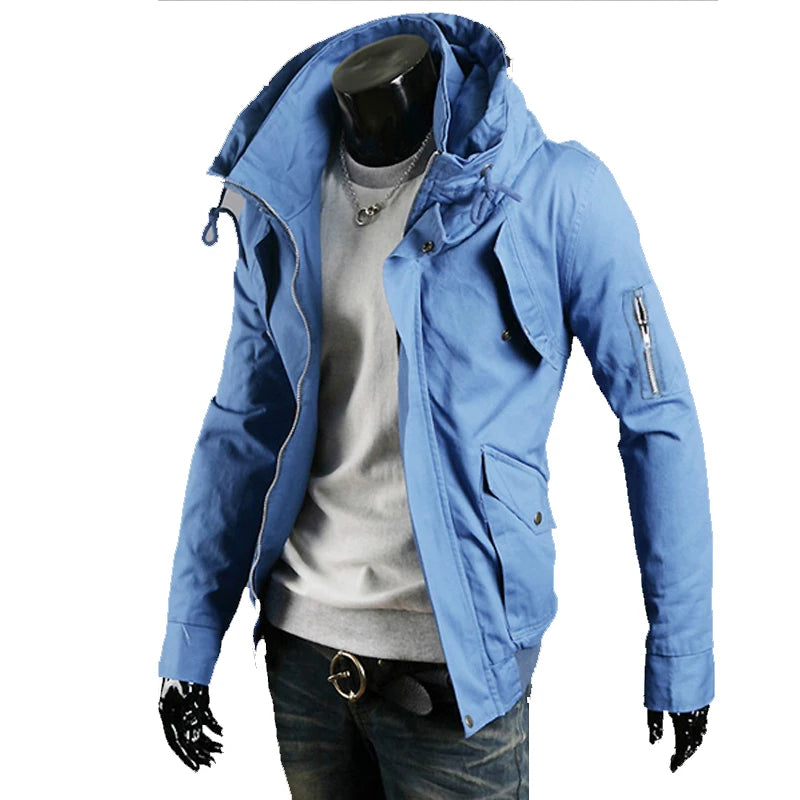 Veste à capuche décontractée pour homme, coupe-vent, chapeau dissimulable