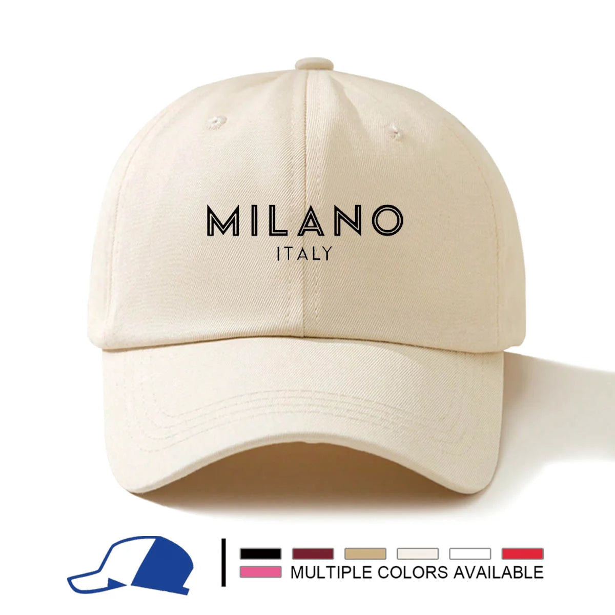 Casquette de baseball avec motif imprimé Milano Italy, à la mode, simple, décontractée, polyvalente et tendance