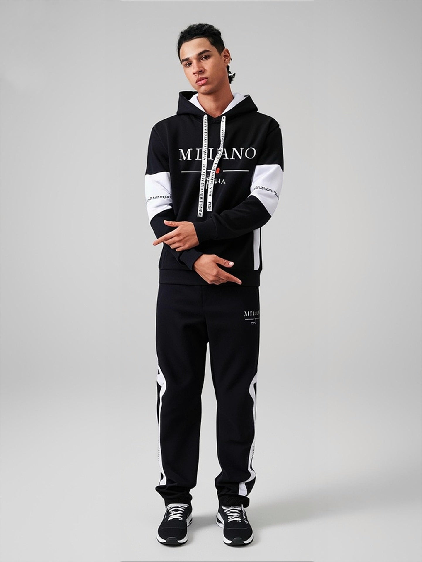 Survêtement imprimer Milano une pièce sweats/pantalons de survêtement, sweat à capuche décontracté, haute qualité automne hiver.