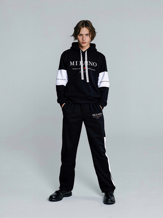 Survêtement imprimer Milano deux pièce : pantalons de survêtement, sweat à capuche, haute qualité automne hiver.