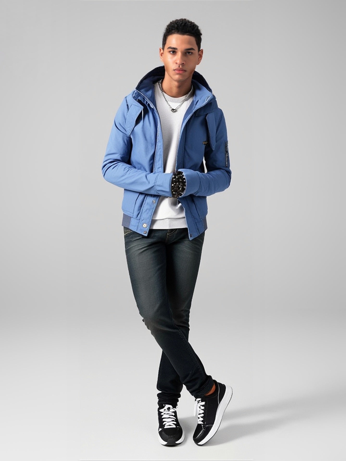 Veste à capuche décontractée pour homme, coupe-vent, capuche dissimulable