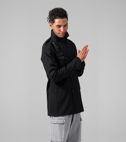 Nouveau manteau en laine, coupe ajustée, trench-coat en laine mi-long et long