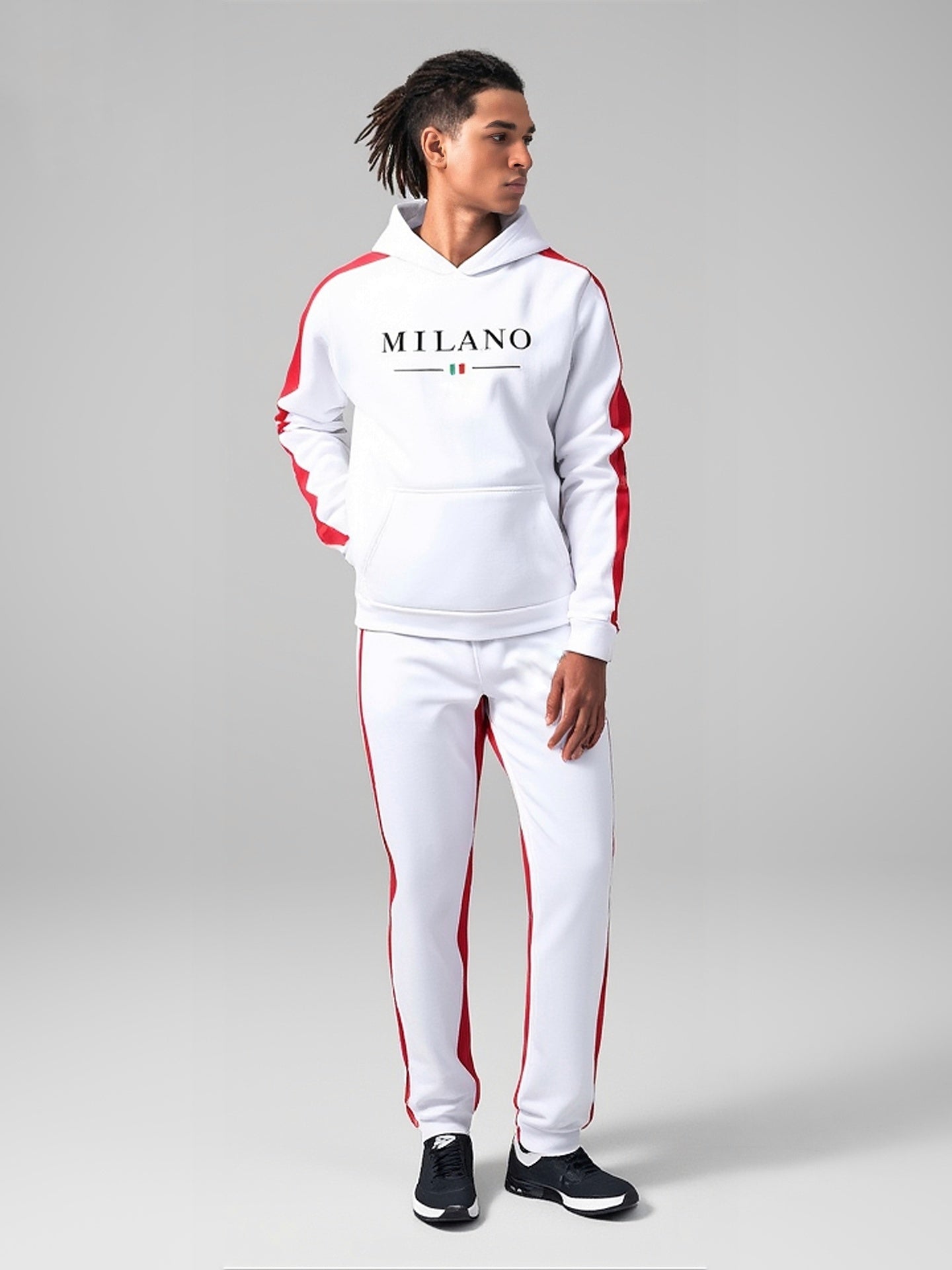 Survêtement imprimé MILANO, sweat-shirt à capuche décontracté, ensemble 2 pièces, Jogging quotidien, vêtements de sport en plein air, Streetwear