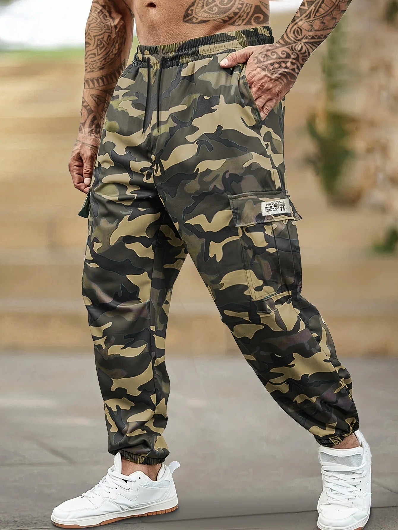 Pantalon cargo camouflage tendance d'automne pour homme