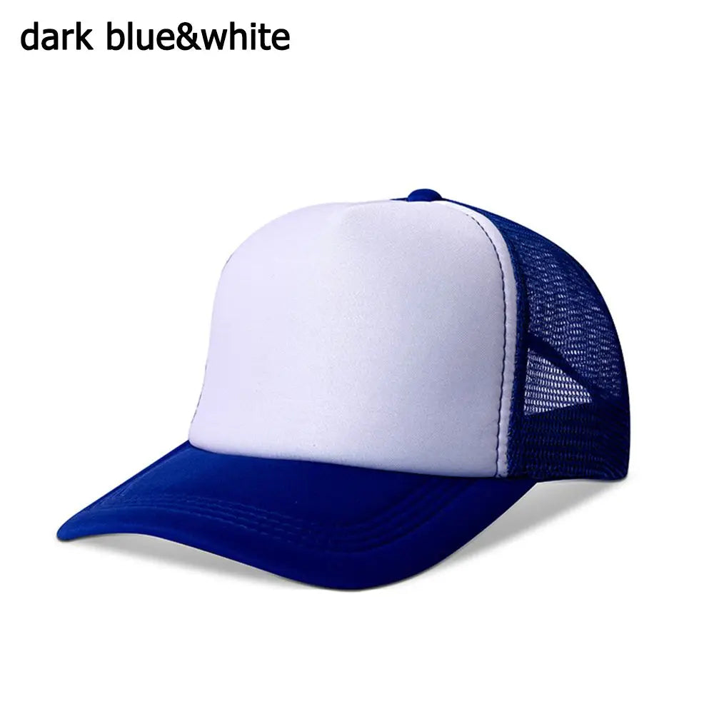Fashion Adjustable Flat Visor Curved Mesh Cap for Men Women Casual Summer Hat
