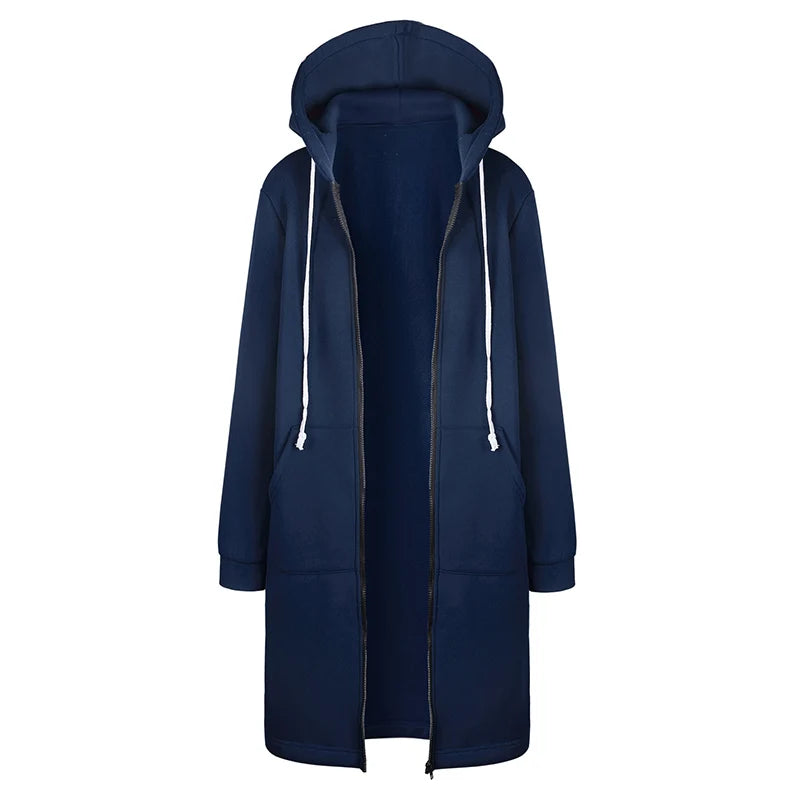 Parkas à capuche épais pour femme, veste ample à fermeture éclair, grande taille, vêtements de sport, collection automne-hiver