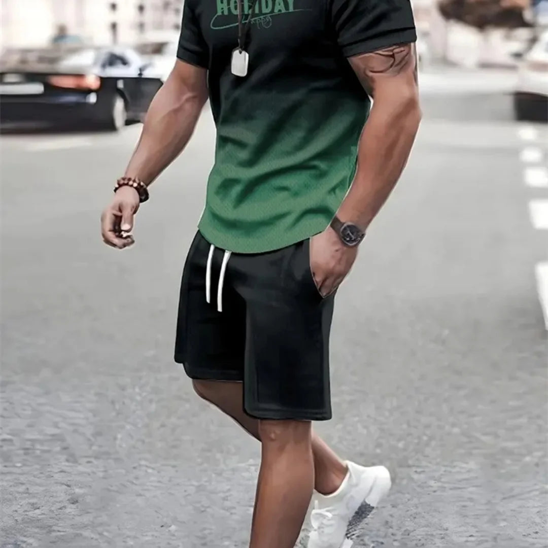 Ensemble 2 pièces pour homme, t-shirt à manches courtes, survêtement décontracté, imprimé 3D, vêtements de sport, nouvelle collection été 2025