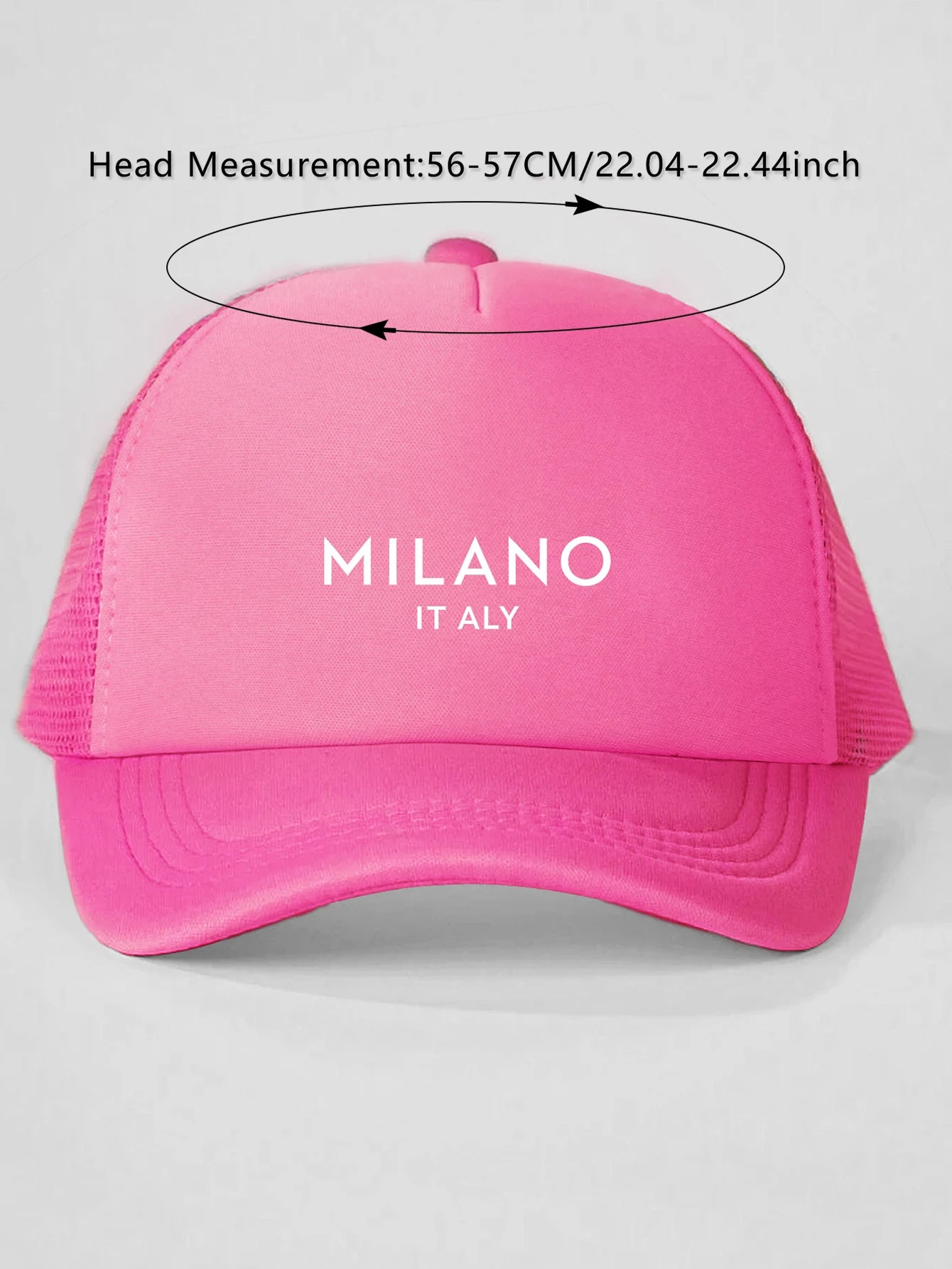 Breathable pink cap printed "MILANO" cap suitable for outdoor leisure sports in summer and autumn,