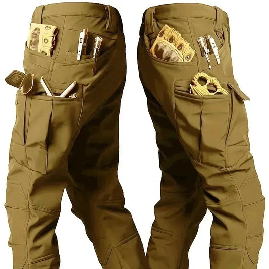 Imperméable et chaud hommes hiver coque souple spécial tactique à capuche veste multi poche