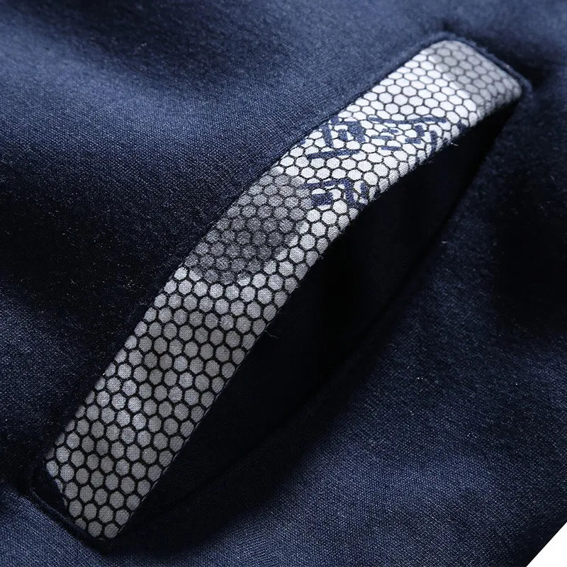 Ensemble de survêtement d'hiver pour homme, sweat à capuche et pantalon en polaire épaisse, fermeture éclair