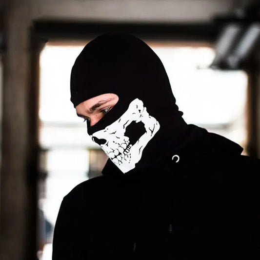 Cagoule imprimé tête de mort, masque intégral de vélo, moto d'extérieur, ski