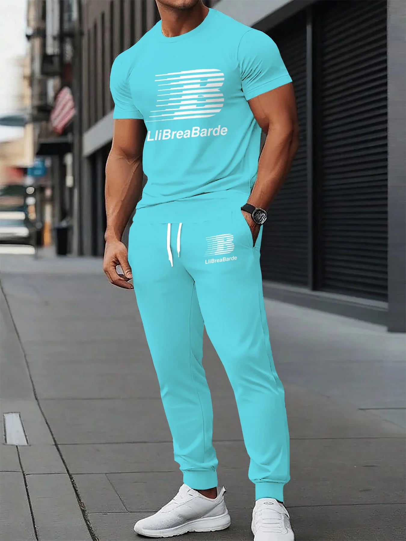 Ensemble de sport de rue léger, confortable, doux, décontracté et à la mode pour hommes, imprimé de lettres 3D, respirant, été 2025