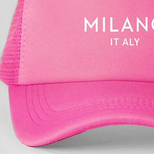 Casquette Rose respirante imprimée « MILANO » casquette adaptée aux sports de loisirs en plein air en été et en automne,