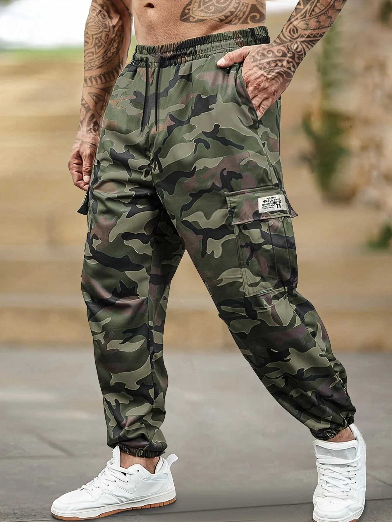 Pantalon cargo camouflage tendance d'automne pour homme