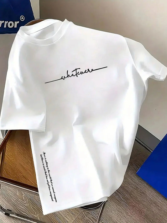 T-shirt d'été streetwear minimaliste, 100 % pur coton, à la mode et respirant.