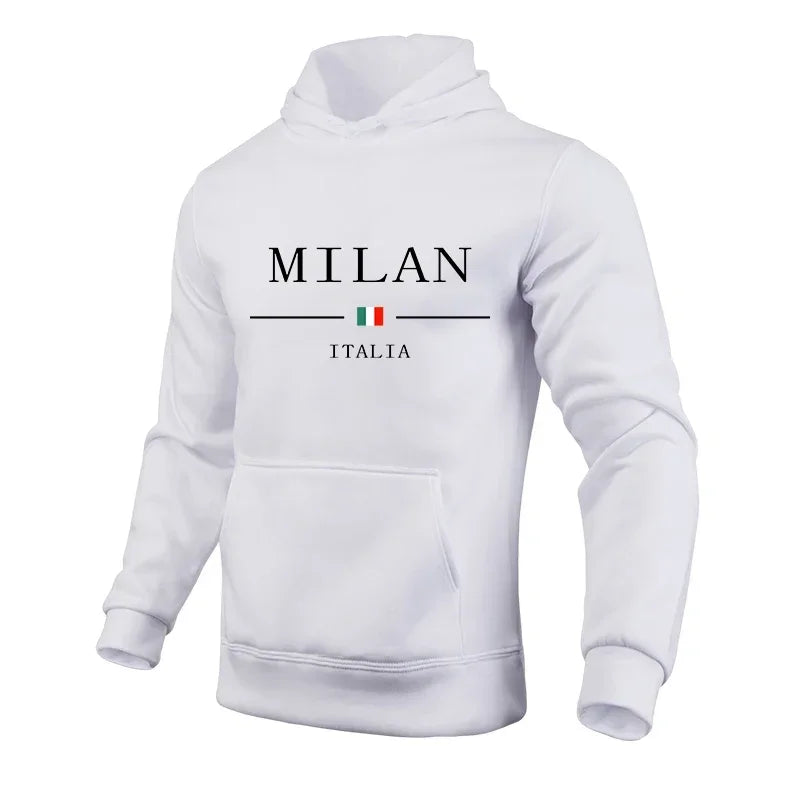 Felpa di alta qualità, tuta invernale autunnale, Milano, felpe con cappuccio sportive casual.
