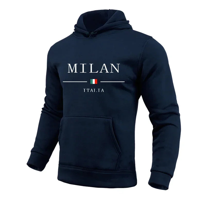 Felpa di alta qualità, tuta invernale autunnale, Milano, felpe con cappuccio sportive casual.