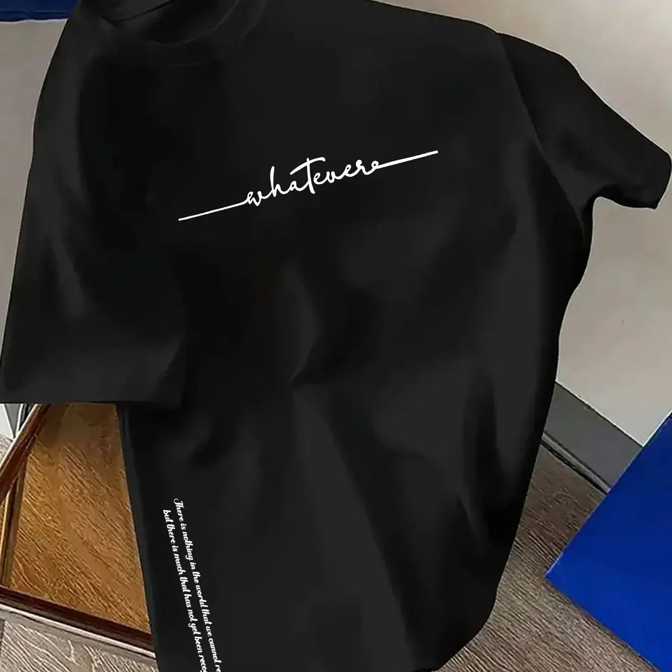 T-shirt estiva minimalista da streetwear, 100% puro cotone, alla moda e traspirante.