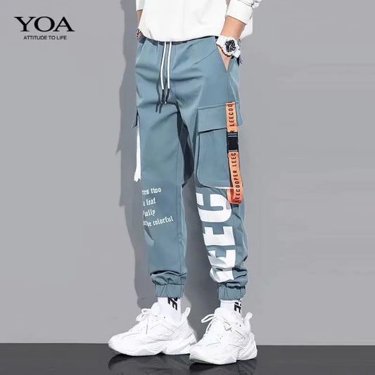 Pantalon cargo classique à poches à rabat multiples, pantalon de jogging cargo ample à cordon de serrage pour homme. 2