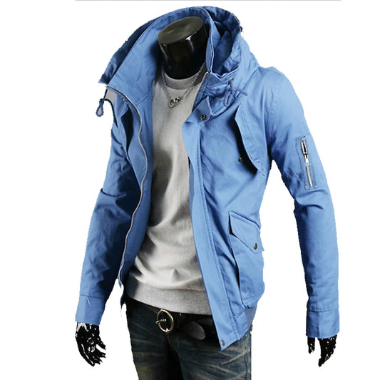 Veste à capuche décontractée pour homme, coupe-vent, chapeau dissimulable