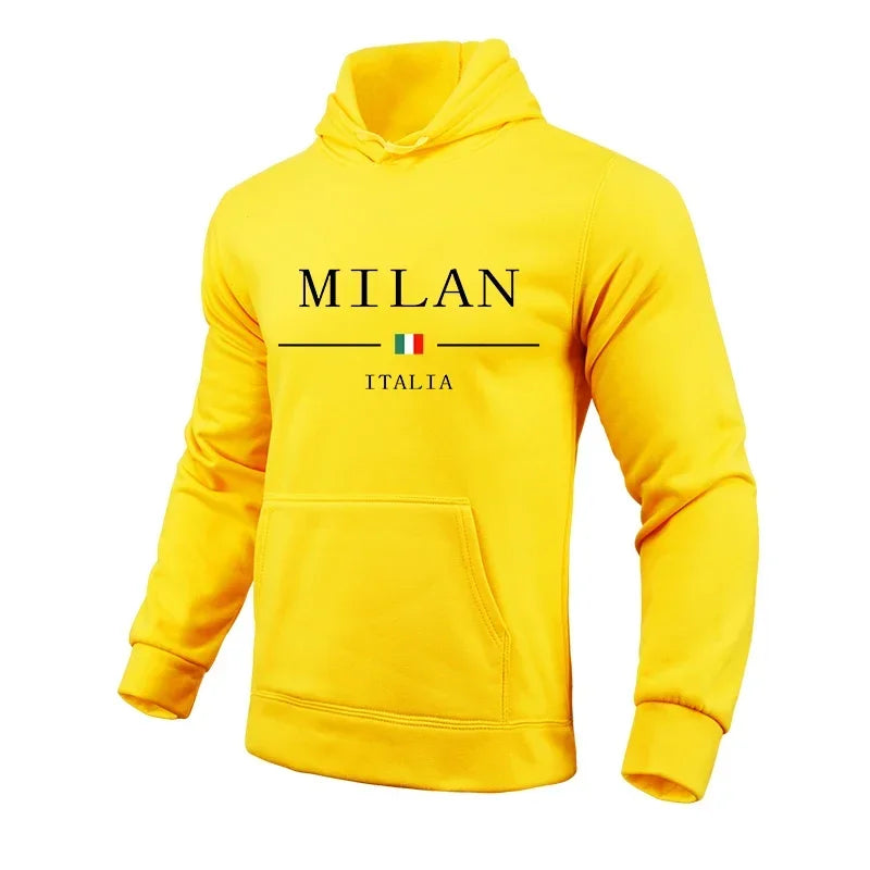 Felpa di alta qualità, tuta invernale autunnale, Milano, felpe con cappuccio sportive casual.