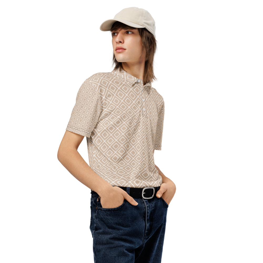 Polo cintré homme beige tiles
