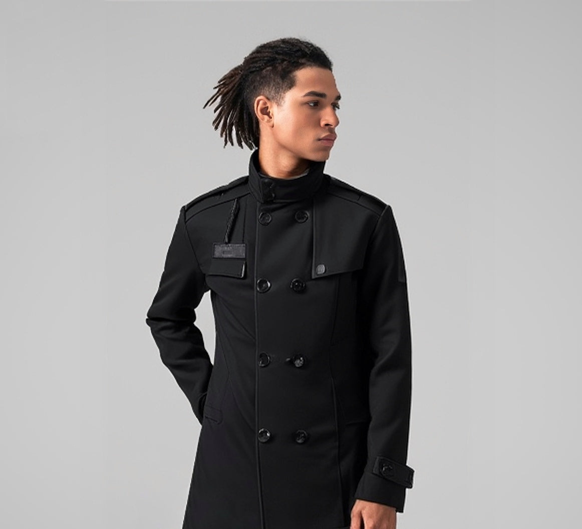 New wool coat, slim fit, mid-length and long wool trench coat