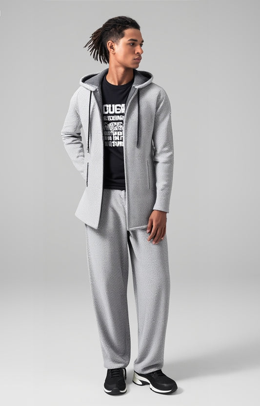 Sweat à capuche long à manches longues pour homme, modèle 2025, fermeture éclair
